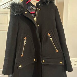 J. Crew New Chateau Parka- black- Italian stadium cloth Sz. 6